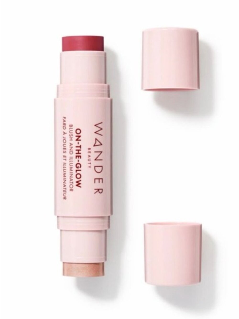 Wander Beauty On-The-Glow Blush & Illuminator Stick Strawberry Fields NIB